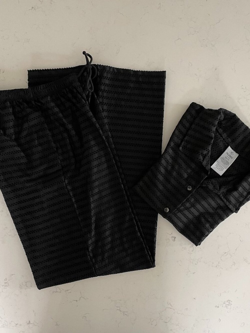 Hurley Resort Wear 2 Piece Stylish Poly Spandex Cover Up Set Classic Black Sz XS